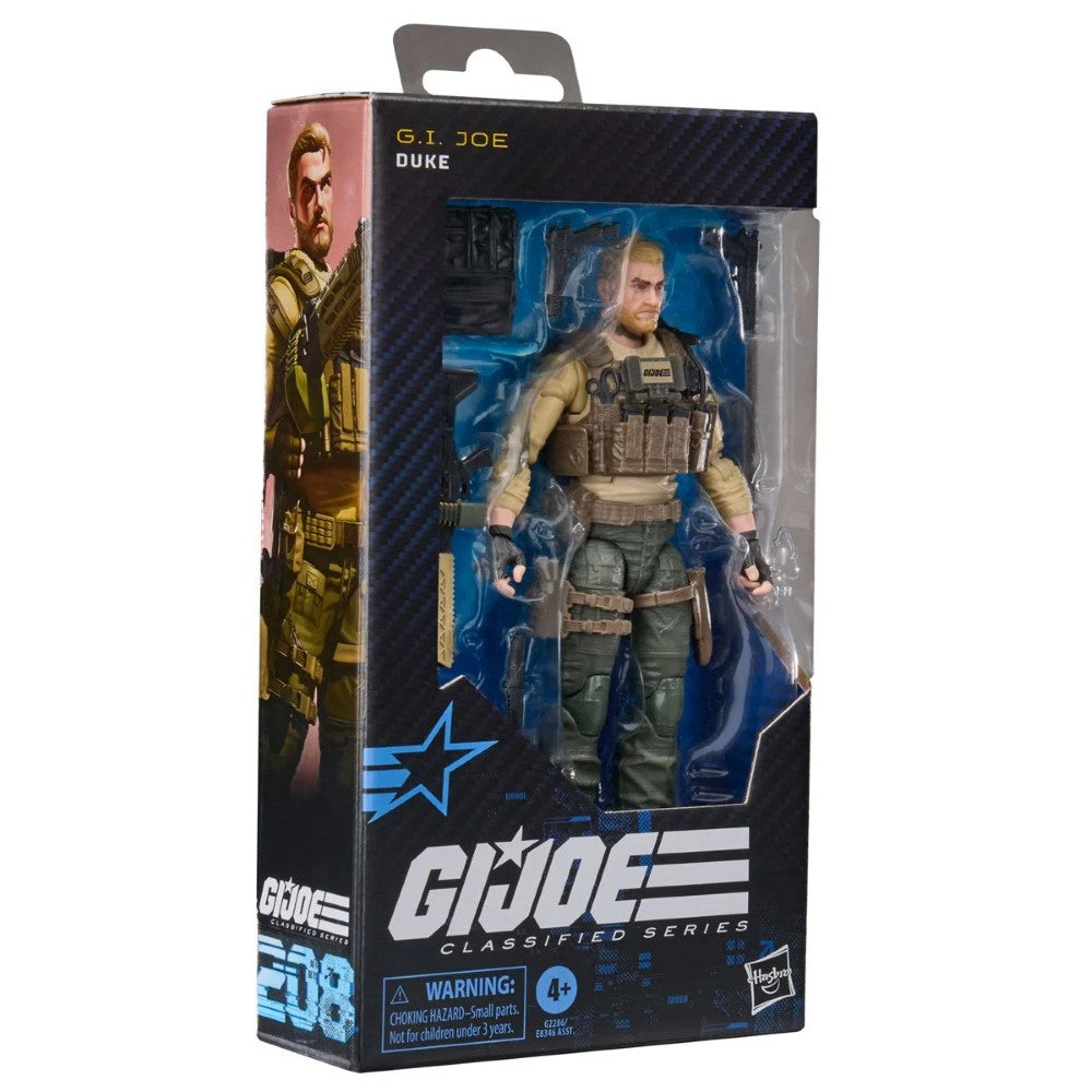GI Joe Classified Series Duke action figure in blue and black window box packaging