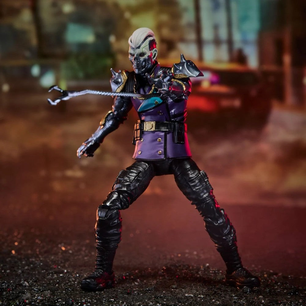 Armored skeletal action figure holding a sword in a dramatic battle pose