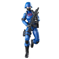 Blue masked Cobra soldier action figure holding a rifle and wearing tactical armor