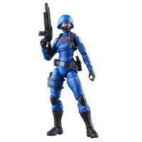 Blue masked action figure holding a rifle and wearing tactical gear