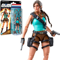 G.I. Joe Lara Croft figure with packaging and accessories