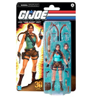 GI Joe Lara Croft Tomb Raider action figure package with alternate head and accessories