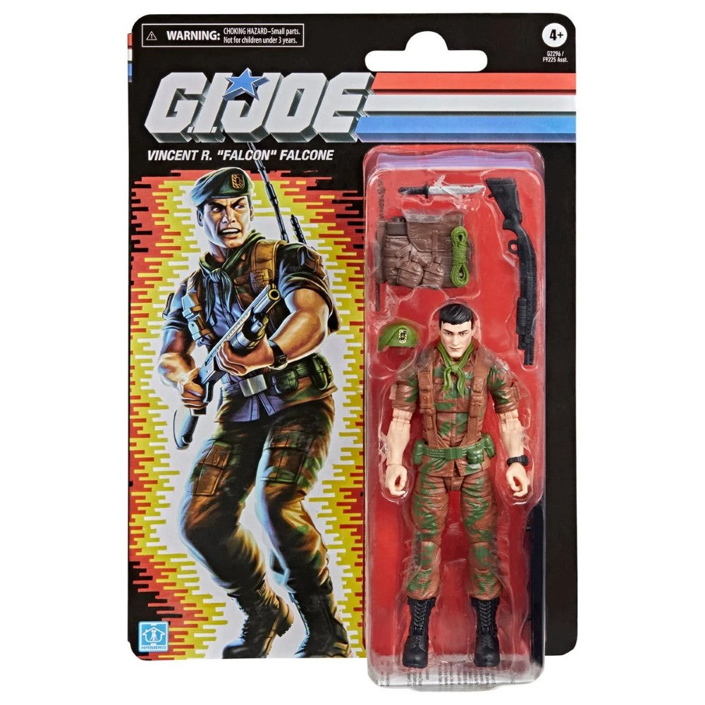 G.I. Joe Vincent R Falcon Falcon figure in vintage style carded packaging