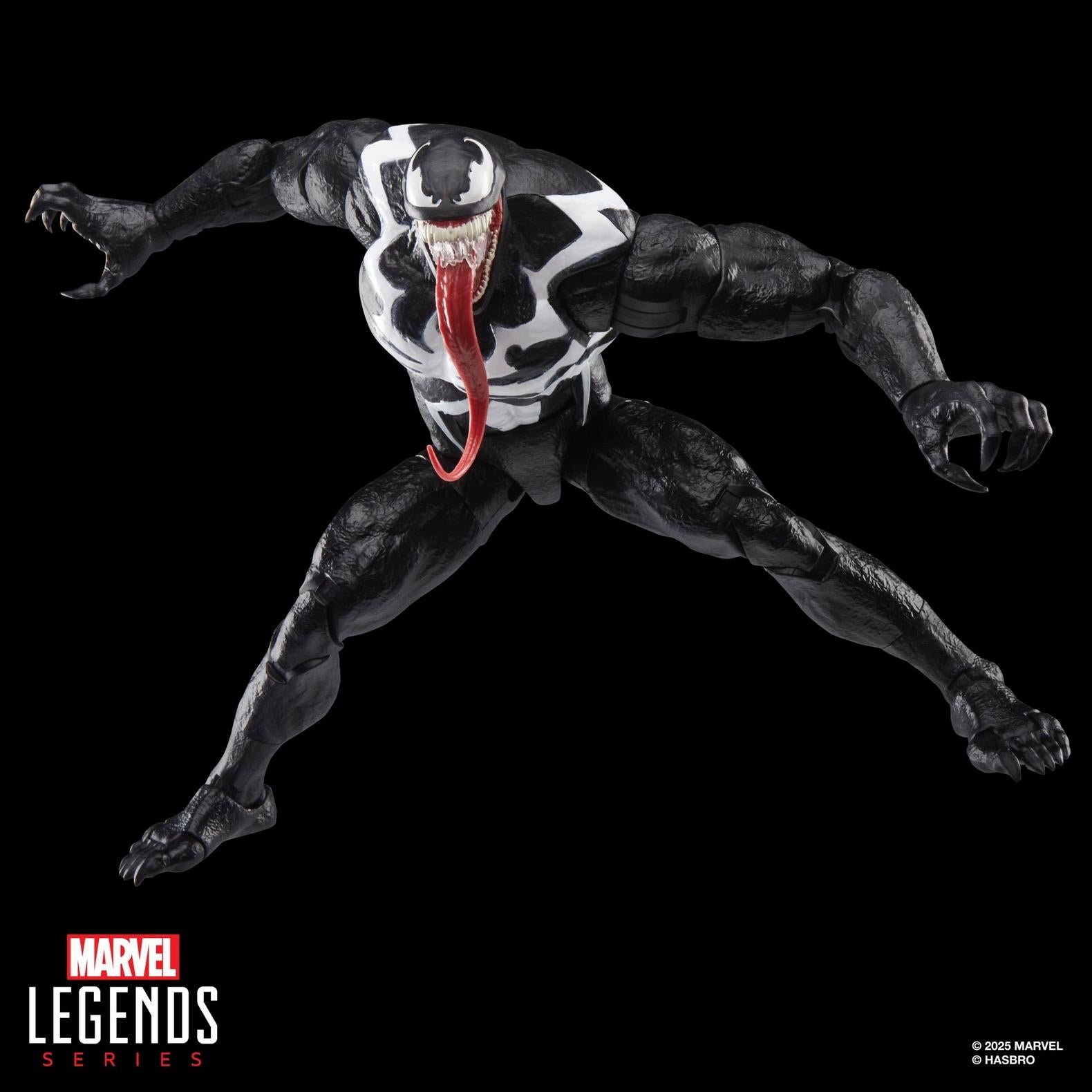Hasbro Marvel Legends Gamerverse Venom action figure in aggressive pose with detailed sculpt and articulation.