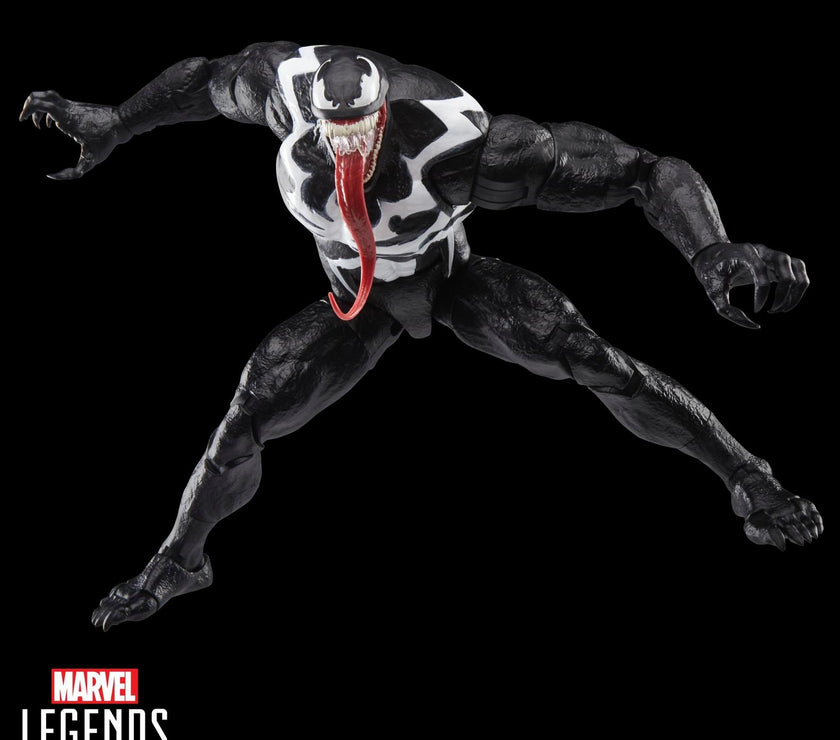 Hasbro Marvel Legends Gamerverse Venom action figure in aggressive pose with detailed sculpt and articulation.