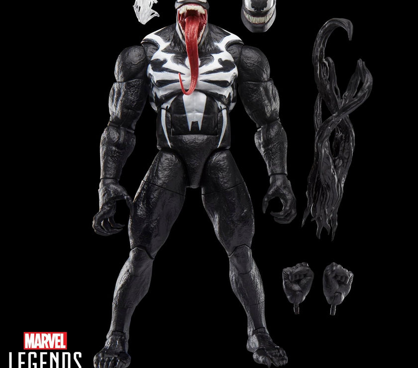 Marvel Legends Hasbro Gamerverse Venom 6-inch action figure with interchangeable heads, hands, and symbiote effects.