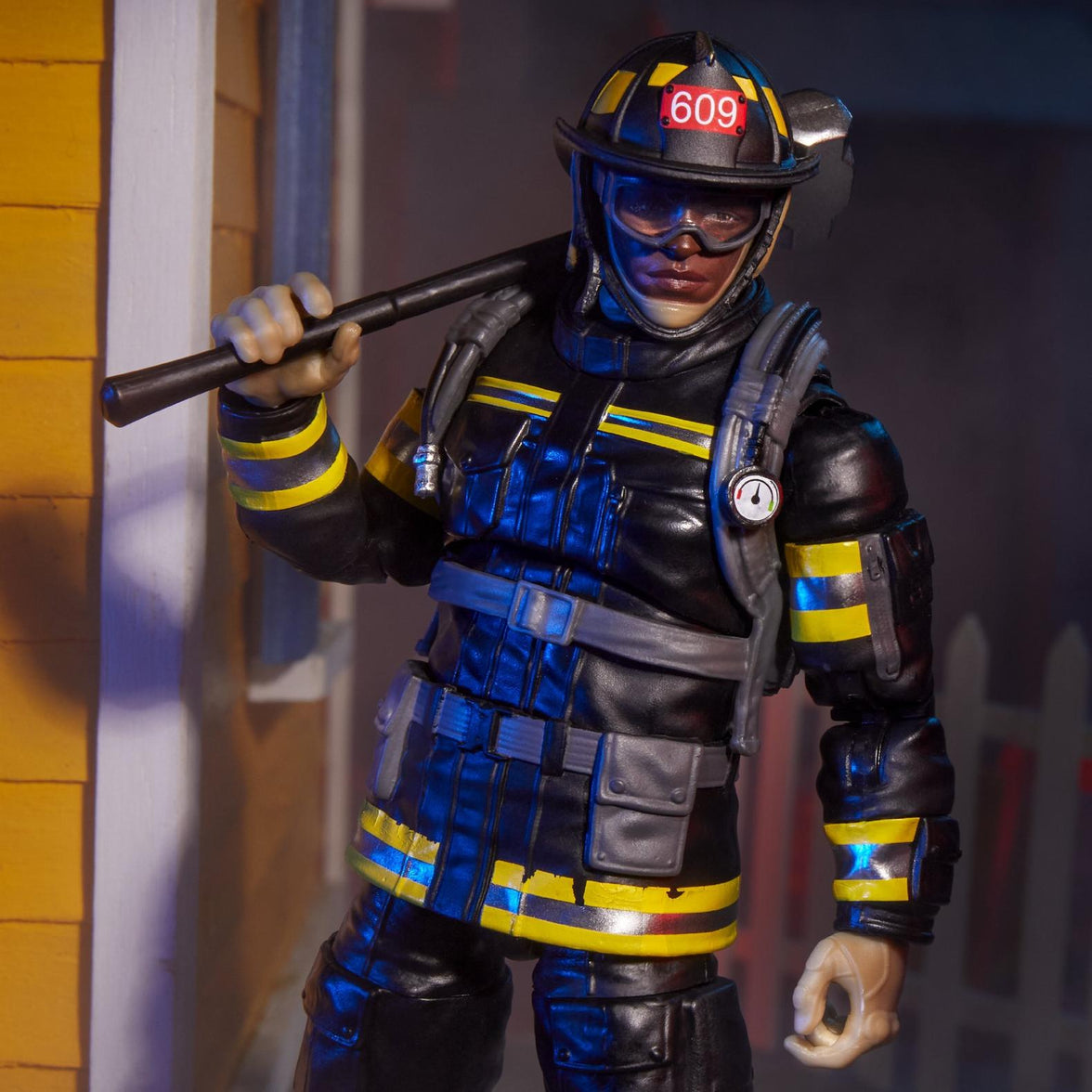 Hasbro G.I. Joe Classified Series 6-inch Search and Rescue Firefighter action figure in detailed uniform with tools