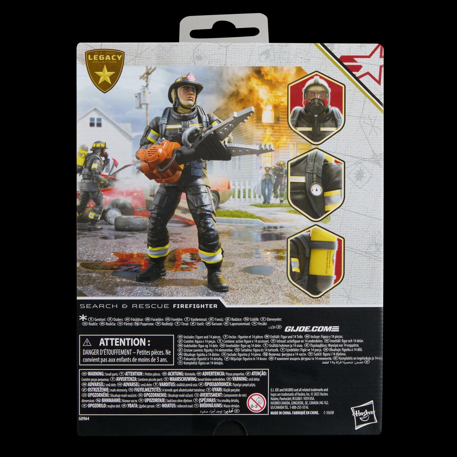 Hasbro G.I. Joe Classified Series 6-inch Search and Rescue Firefighter action figure in packaging