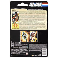 Back packaging of Hasbro G.I. Joe Classified Series Retro Cardback B.A.T. Android Trooper Toy Figure with character info and images