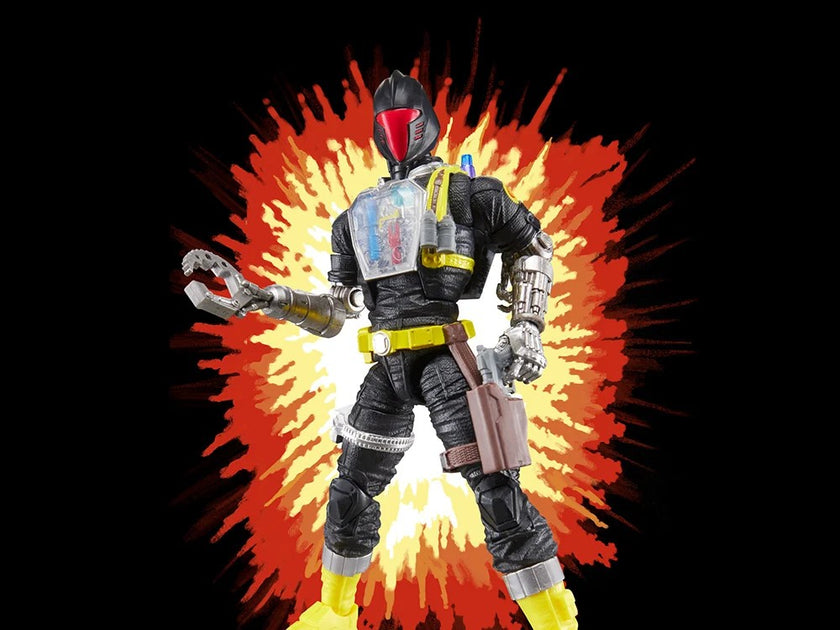 Hasbro G.I. Joe Classified Series Retro BAT Android Trooper 6-inch action figure with dynamic explosive background