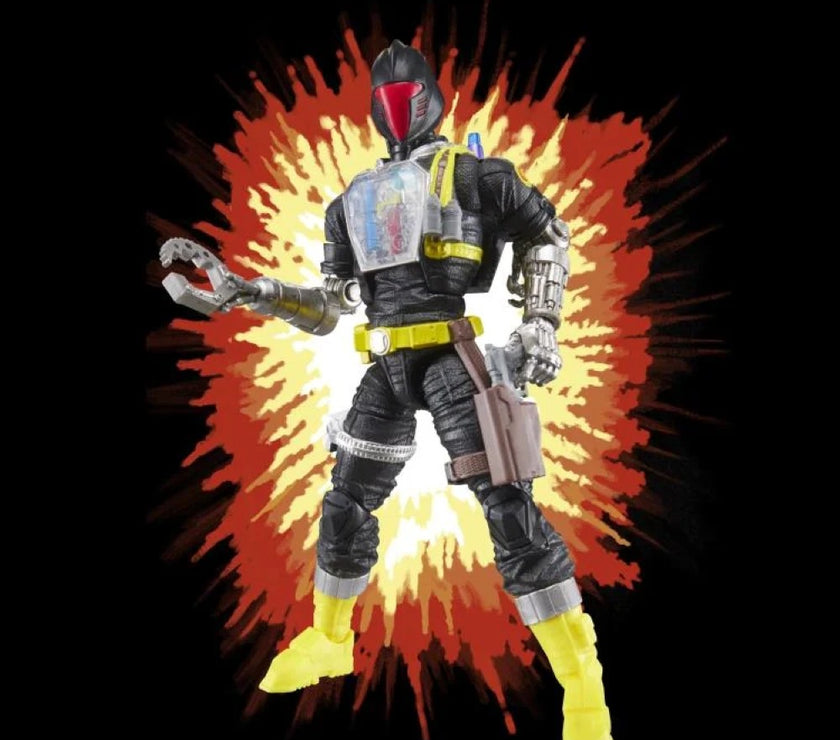 Hasbro G.I. Joe Classified Series Retro BAT Android Trooper 6-inch action figure with explosion background