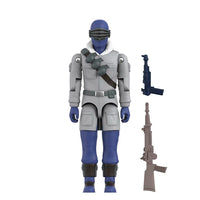 Hasbro Arctic Snake Eyes G.I. Joe figure in gray blue gear with two detailed accessory rifles.
