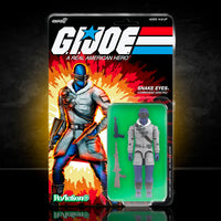 Hasbro G.I. Joe Arctic Snake Eyes 3.75-inch ReAction plus figure with laser pistol accessories and O-ring design.
