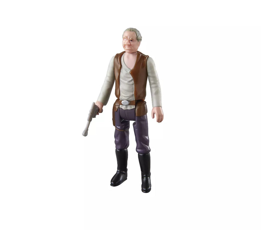 Dr Evazan Star Wars action figure 1:18 scale with blaster, retro Kenner style from A New Hope film.