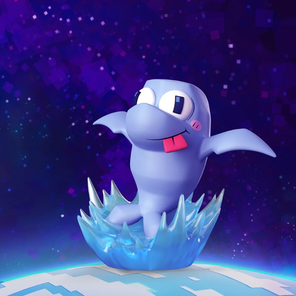 Flappers - 4" Animiniz Action Figure (Gameoverse) by Glitch Studios, blue winged figure on ice crystals