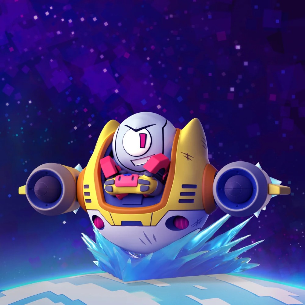 Kaboodle - 4" Animiniz Action Figure (Gameoverse) by Glitch Studios in a yellow spacecraft