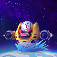 Kaboodle - 4" Animiniz Action Figure (Gameoverse) by Glitch Studios in a yellow spacecraft