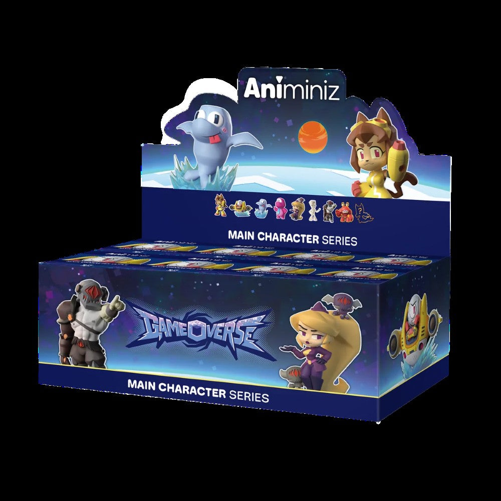 Anime-themed Gameverse display boxes featuring colorful cartoon characters and Main Character Series text