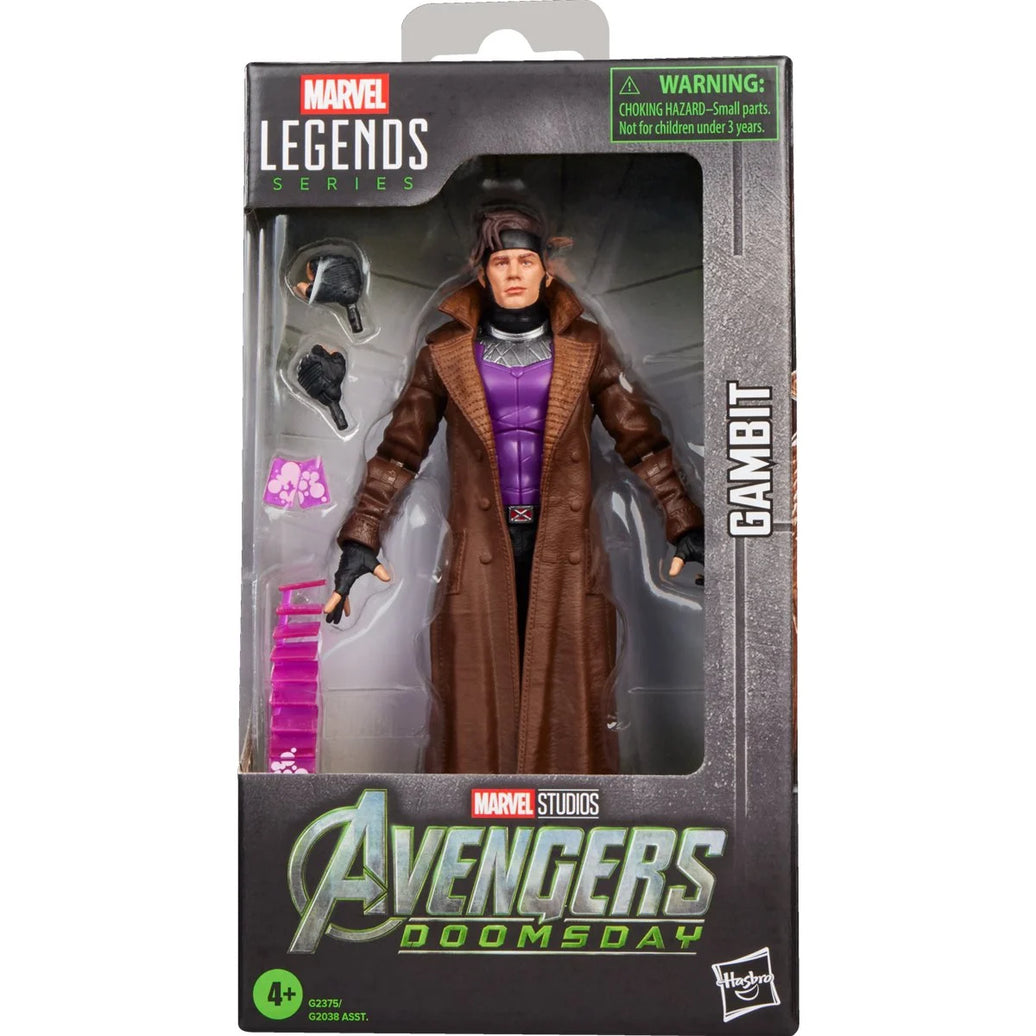 Gambit Marvel Legends Series Action Figure by Hasbro with Bo Staff and Charged Cards 6-Inch in collectible packaging