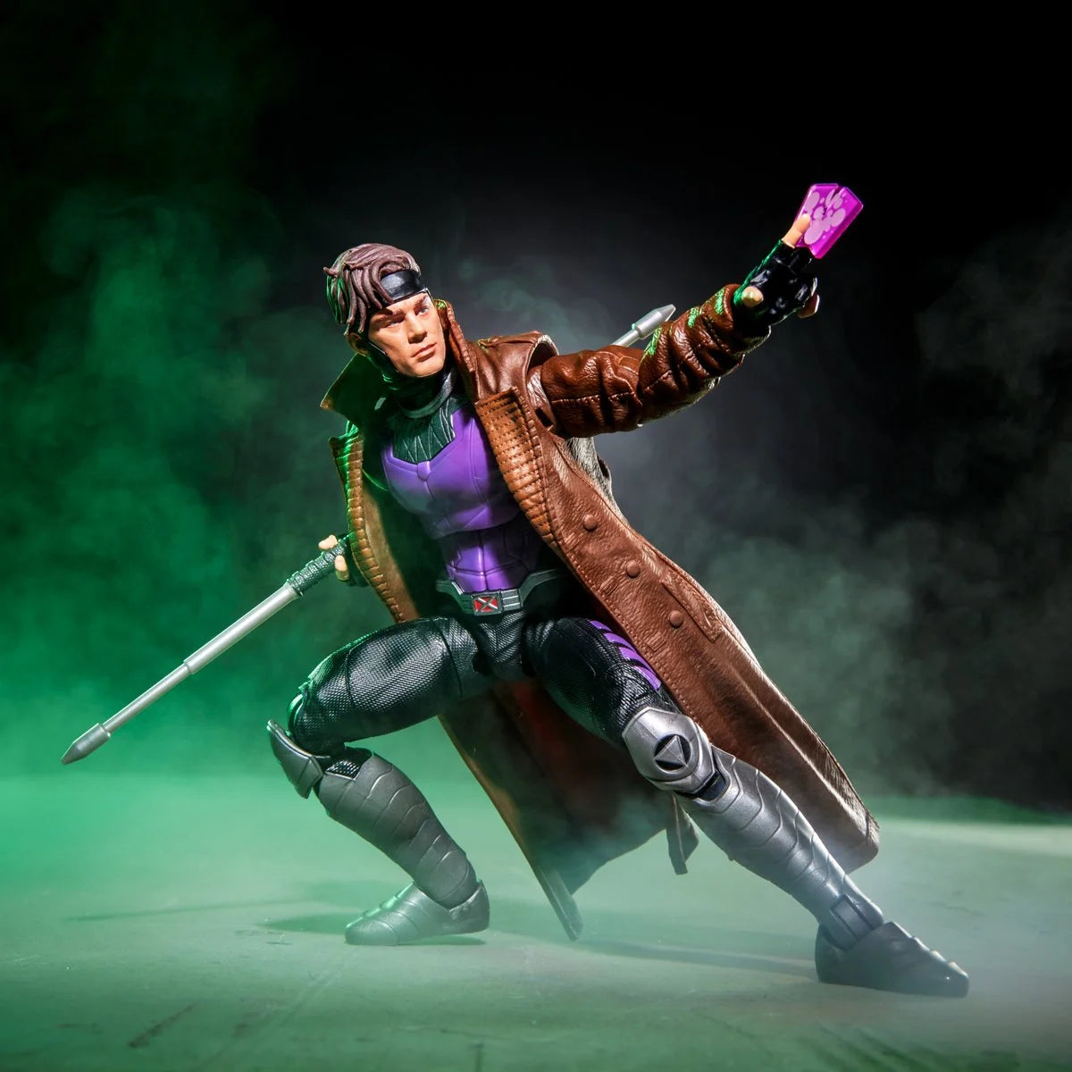Gambit Marvel Legends Series Action Figure by Hasbro with Bo Staff and Charged Cards 6-Inch