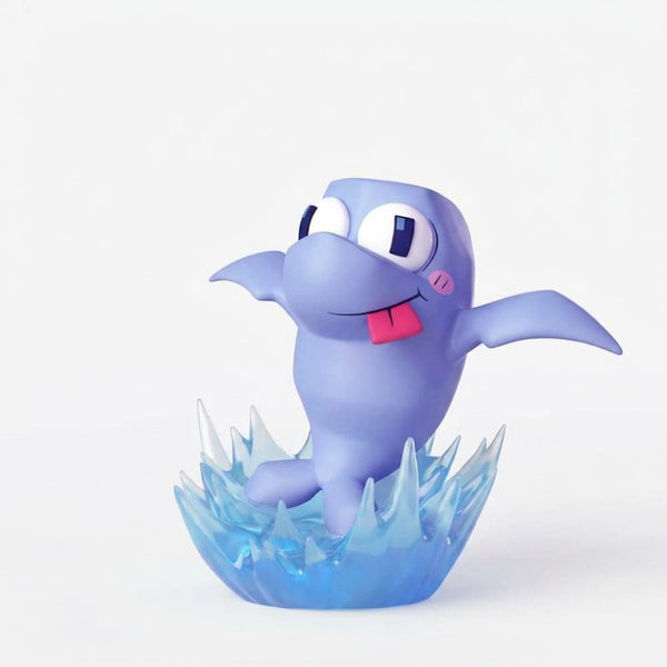 Flappers - 4" Animiniz Action Figure (Gameoverse) by Glitch Studios with blue bat figure and icy splash base