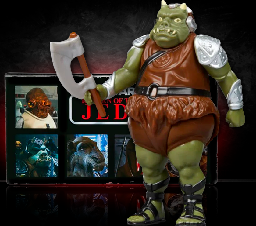 Kenner Gamorrean Guard Star Wars action figure holding axe from Retro Collection ROTJ new in box