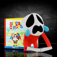 Gangle figure from Glitch’s Amazing Digital Circus Animiniz Main Characters Series with sad mask and red body against dark background