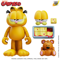Garfield Action Figure - 25 Points of Articulation with Lasagna & Pooky - Classic Comic Cat Collectible