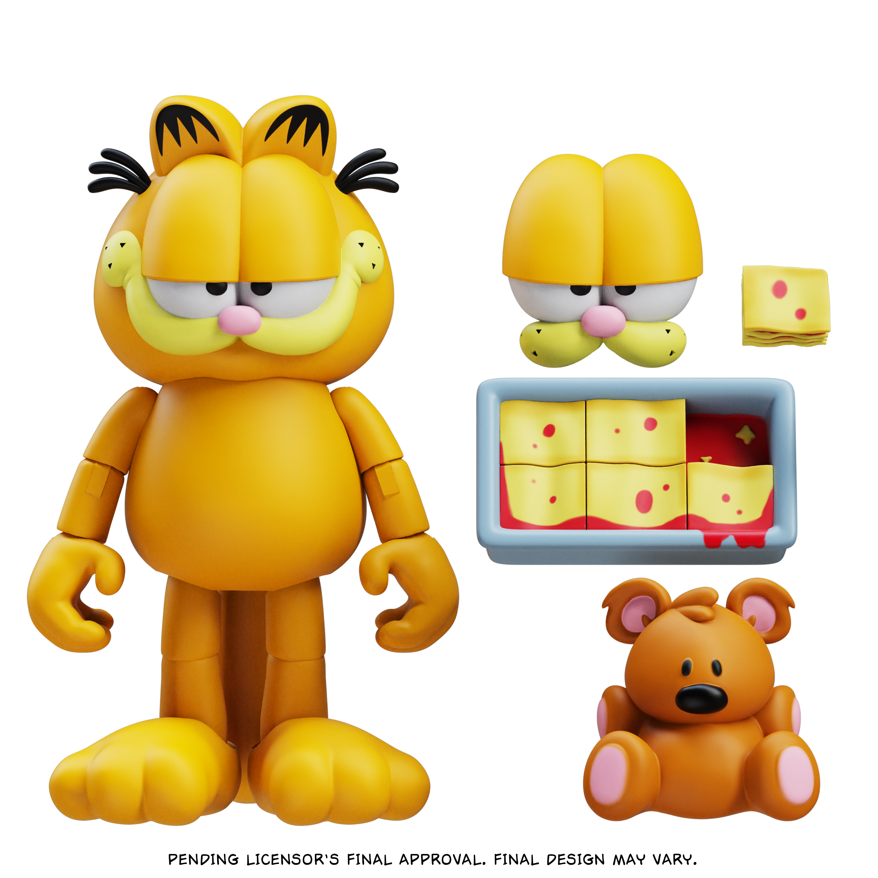 Garfield Action Figure - 25 Points of Articulation with Lasagna & Pooky - Classic Comic Cat Collectible