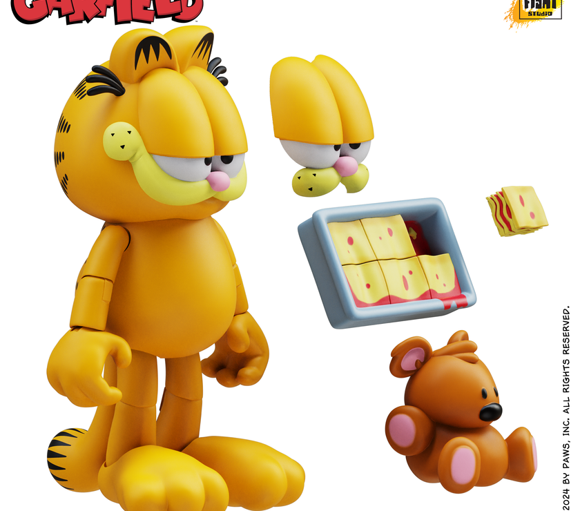 Garfield Action Figure - 25 Points of Articulation with Lasagna & Pook