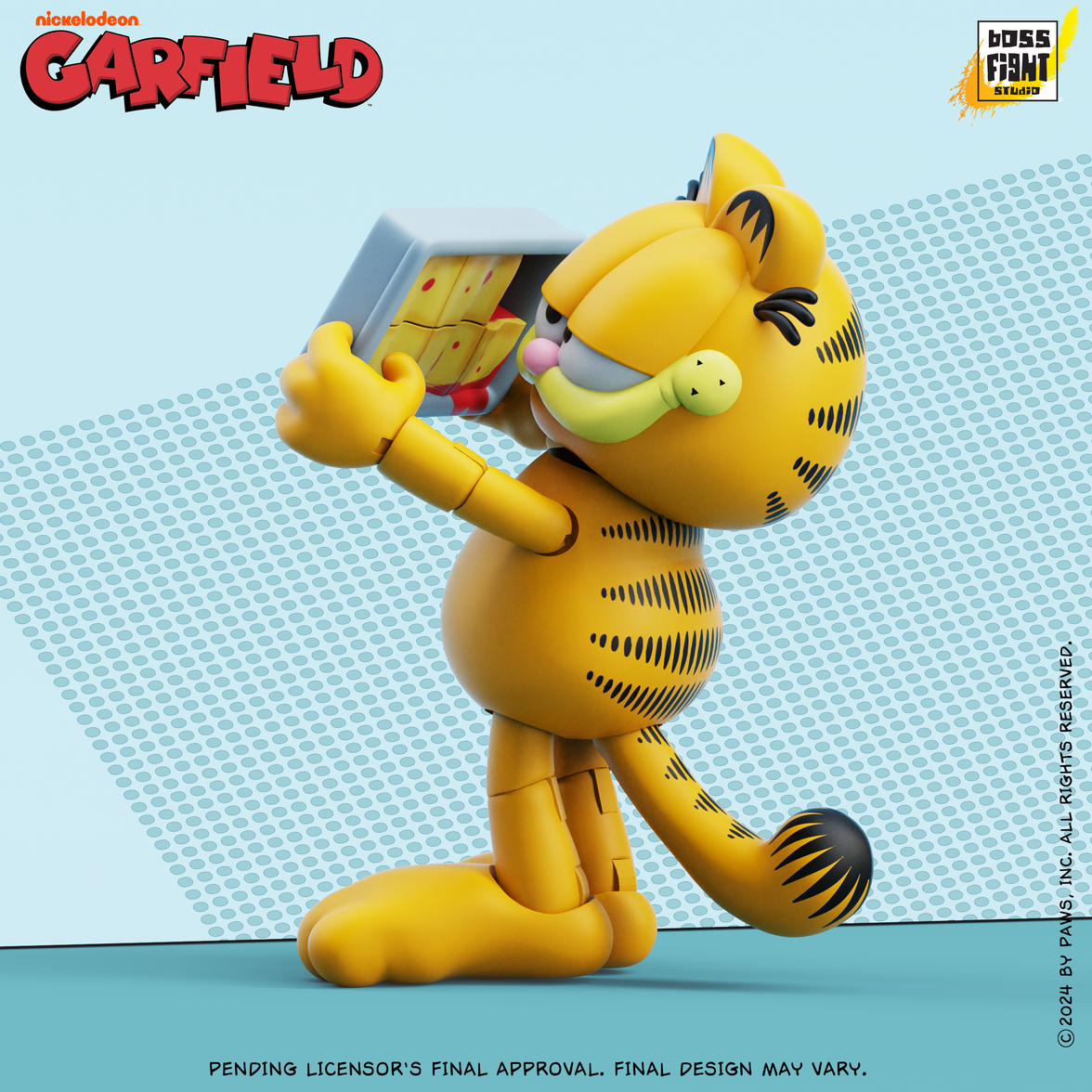 Garfield Action Figure - 25 Points of Articulation with Lasagna & Pooky - Classic Comic Cat Collectible