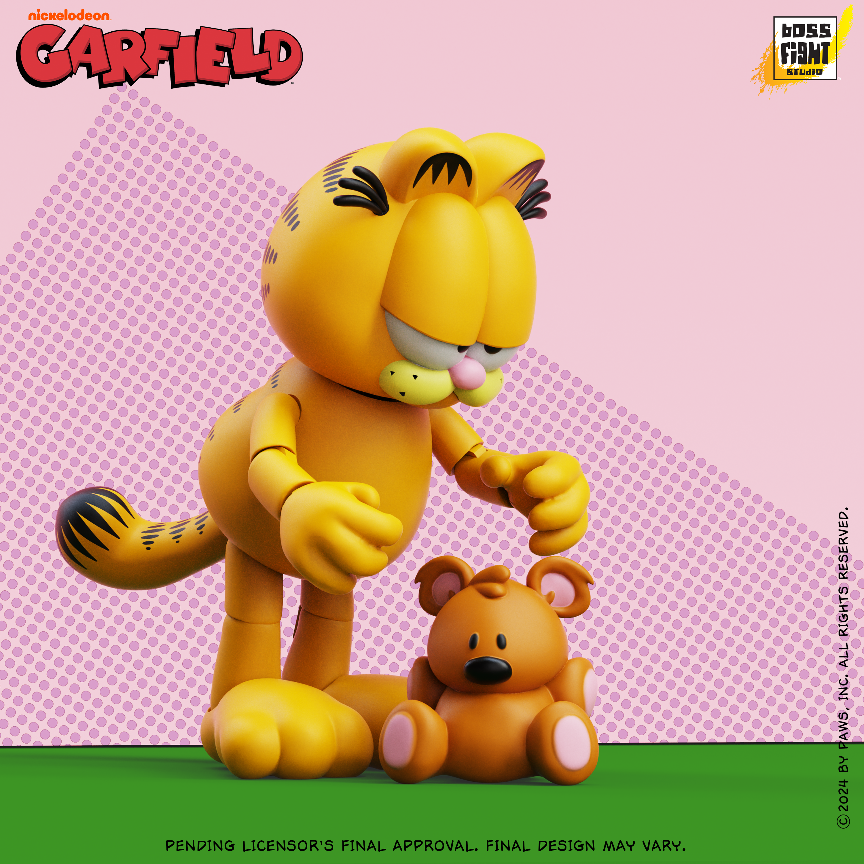 Garfield Action Figure - 25 Points of Articulation with Lasagna & Pooky - Classic Comic Cat Collectible