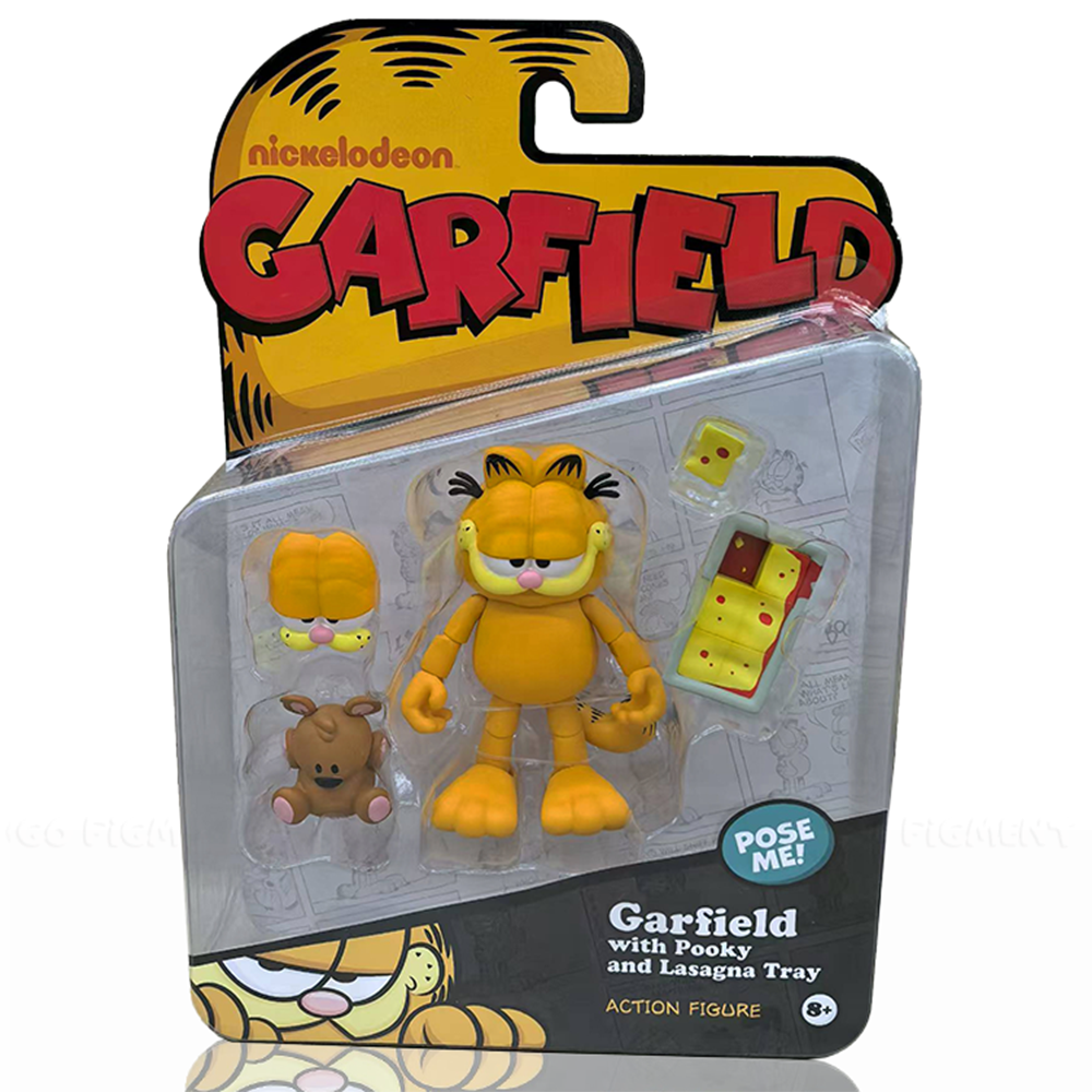 Garfield Action Figure - 25 Points of Articulation with Lasagna & Pooky - Classic Comic Cat Collectible by Boss Fight Studio Llc