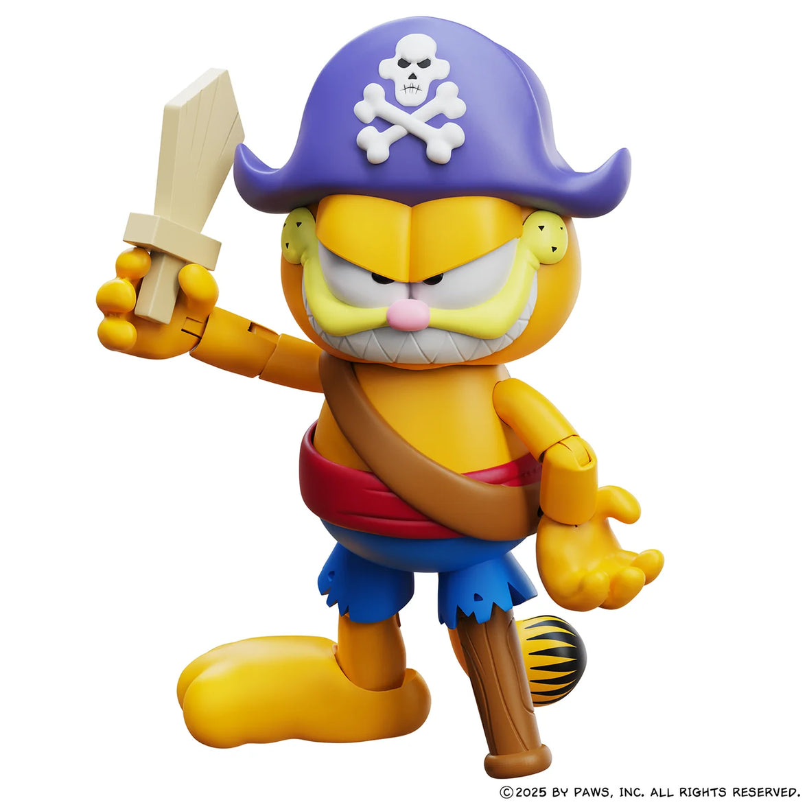 Garfield and Odie (Pirate Version) 4 Inch Action Figure 2-Pack by Boss Fight Studio, Garfield pirate figure holding sword