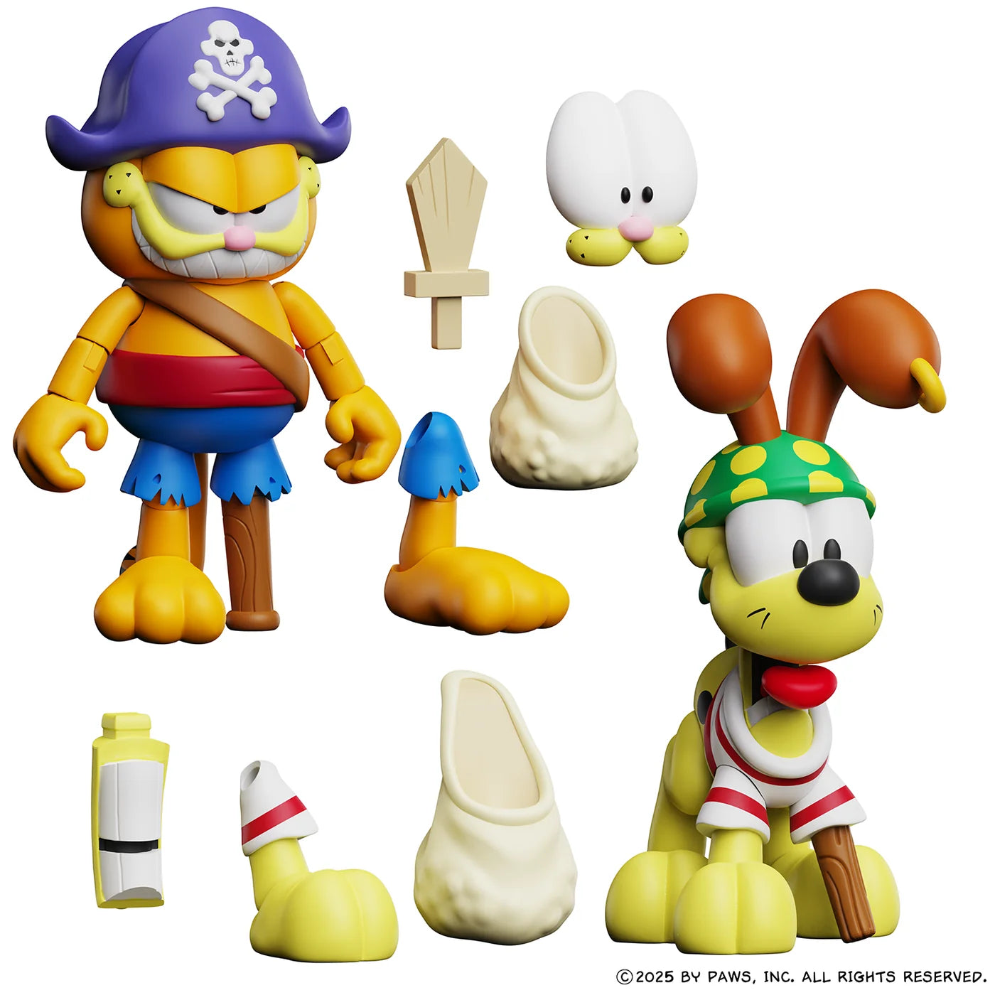Garfield and Odie (Pirate Version) 4 Inch Action Figure 2-Pack by Boss Fight Studio with accessories