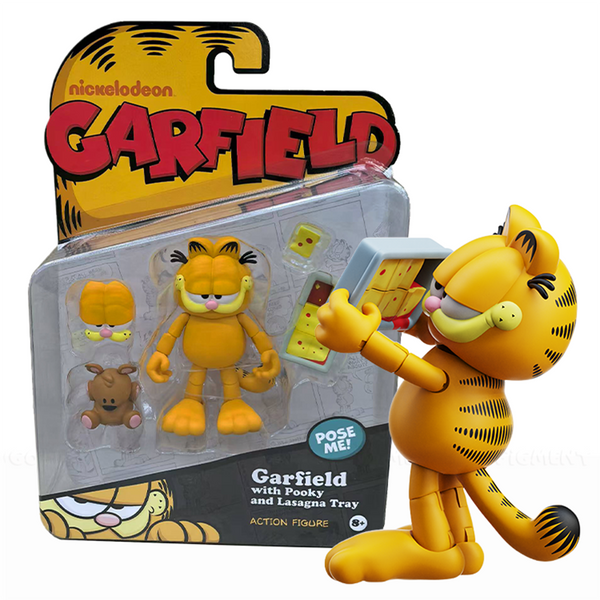 Garfield Action Figure - 25 Points of Articulation with Lasagna & Pooky - Classic Comic Cat Collectible by Boss Fight Studio Llc