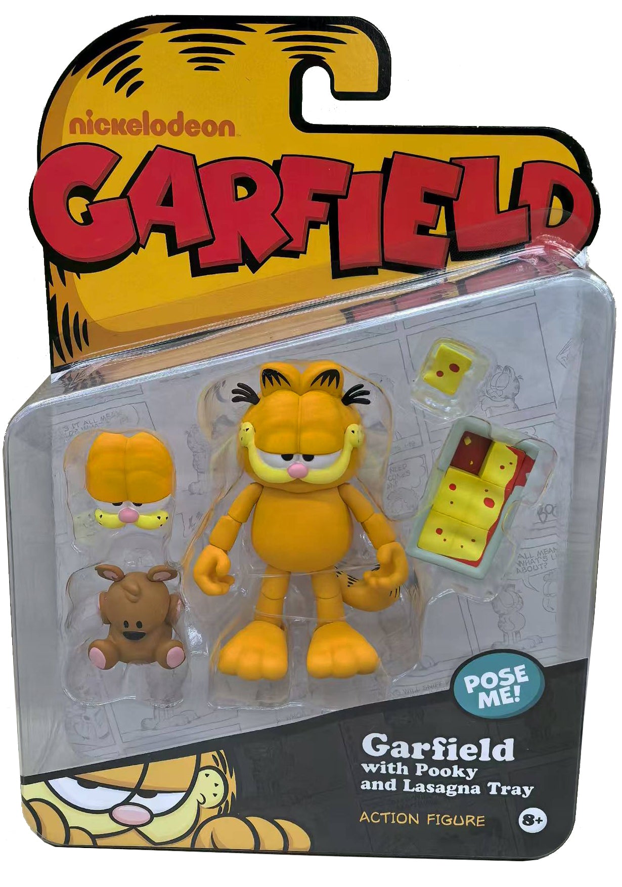 Garfield Action Figure - 25 Points of Articulation with Lasagna & Pooky - Classic Comic Cat Collectible