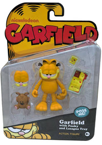 Garfield Action Figure - 25 Points of Articulation with Lasagna & Pooky - Classic Comic Cat Collectible