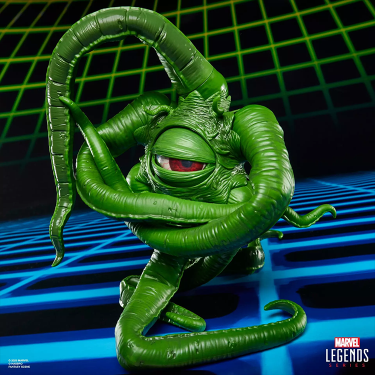 Green Gamerverse Gargantos figure with detailed tentacles and a red eye from Marvel Legends Series by Hasbro