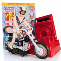 The Original 1970's Evel Knievel Stunt Cycle Upgraded And Advanced NEW collectible toy with box and red launcher from Go Figment