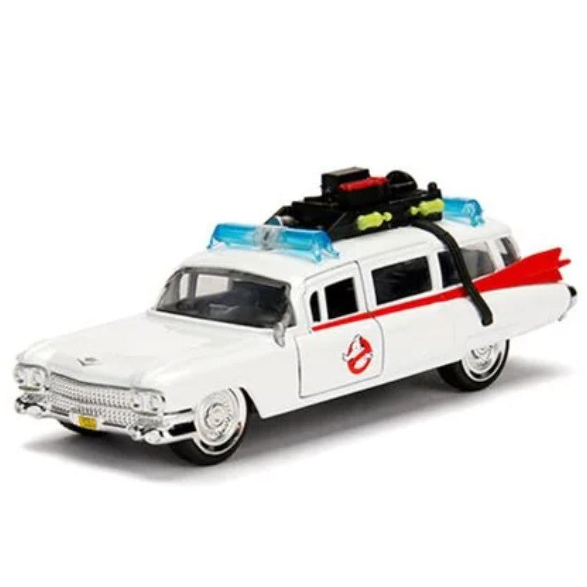 White Ghostbusters Ecto-1 model car, ECTO-1 Jada Toys Vehicles 1:32 Die-Cast