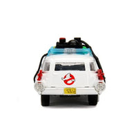 ECTO-1 Jada Toys Vehicles 1:32 Die-Cast rear view of white Ghostbusters vehicle