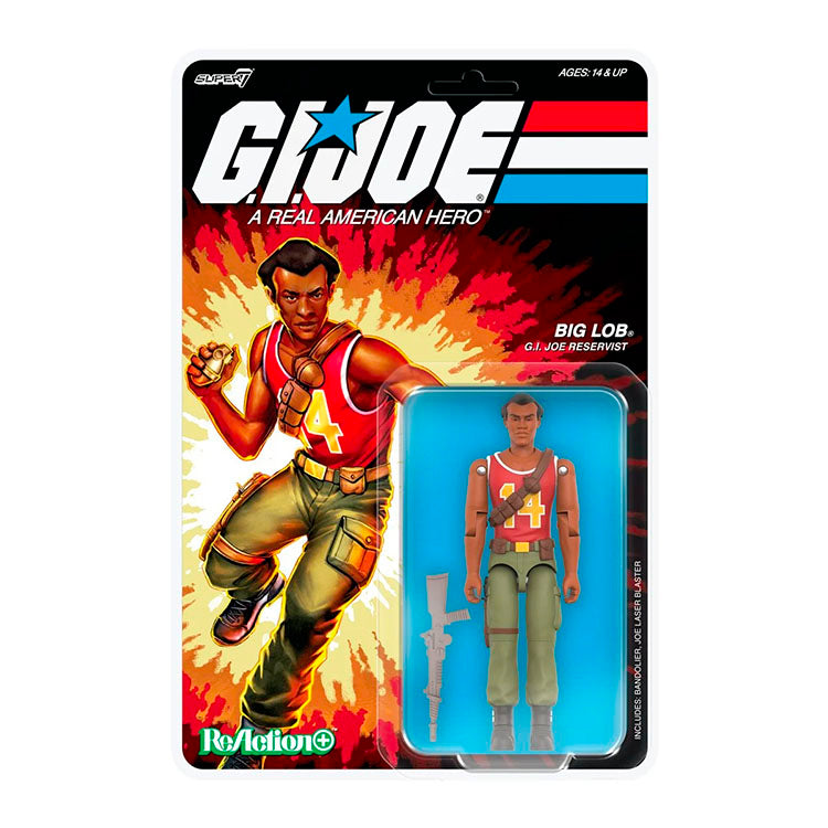 Hasbro G.I. Joe Big Lob 3.75-inch ReAction Figure with bandolier and Joe Laser Blaster in blister pack
