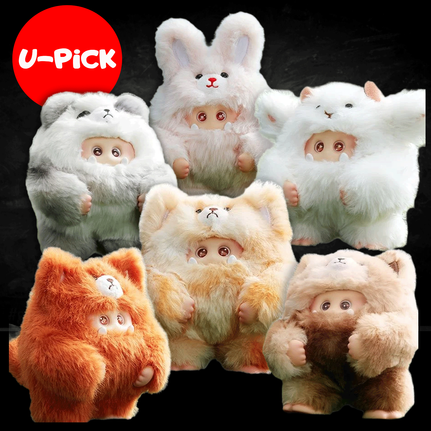OHKU Giggle Monster Furry Forest plush figures variety set with soft fur and animal-themed costumes U-PICK blind box