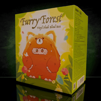 OHKU Furry Forest vinyl plush blind box featuring cute orange creature with bear hood against leafy background