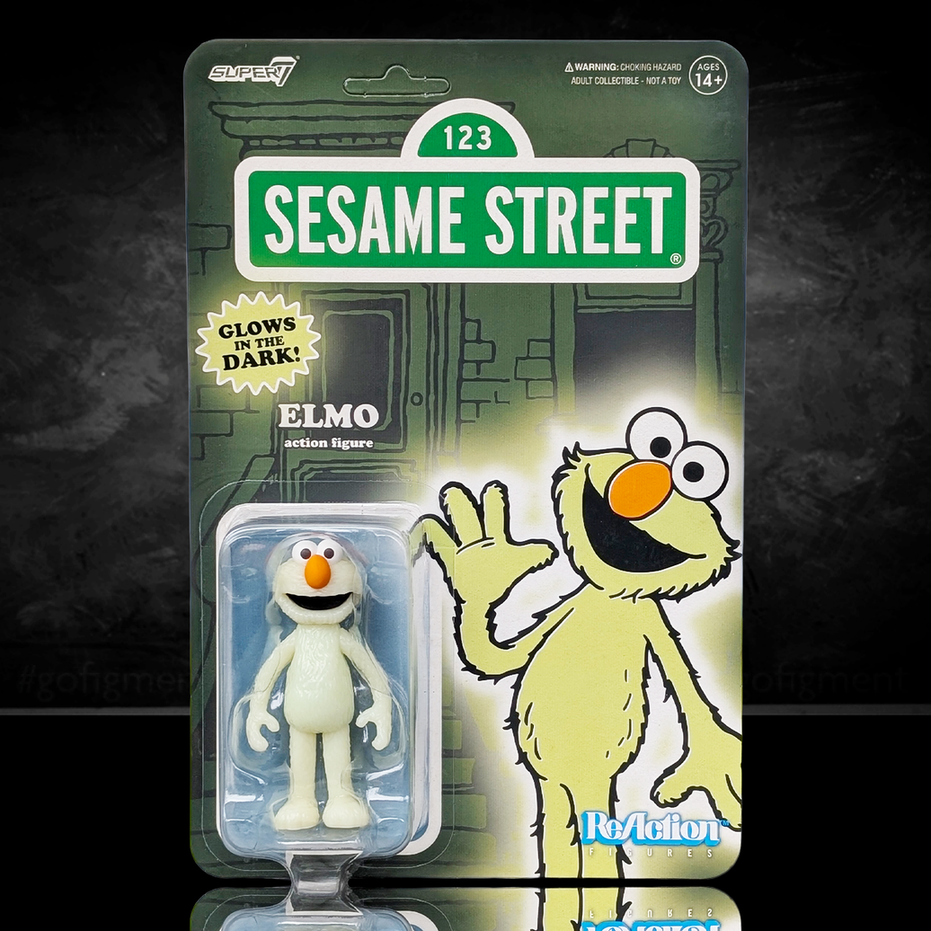 Elmo Glow ReAction Figure Exclusive – Sesame Street 3.75" Super7 Collectible