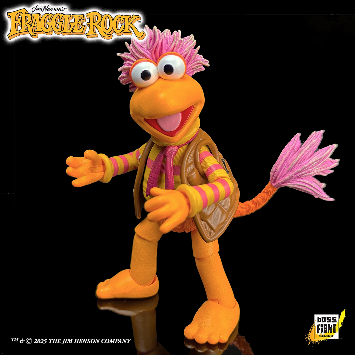 Fraggle Rock Gobo 6-Inch Action Figure by Boss Fight Studio, colorful orange character with pink hair