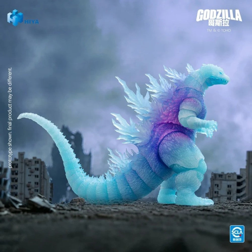 Godzilla 7" Hiya Toys Action Figure Exquisite Basic Godzilla 2000 Infrared AE standing amid city ruins