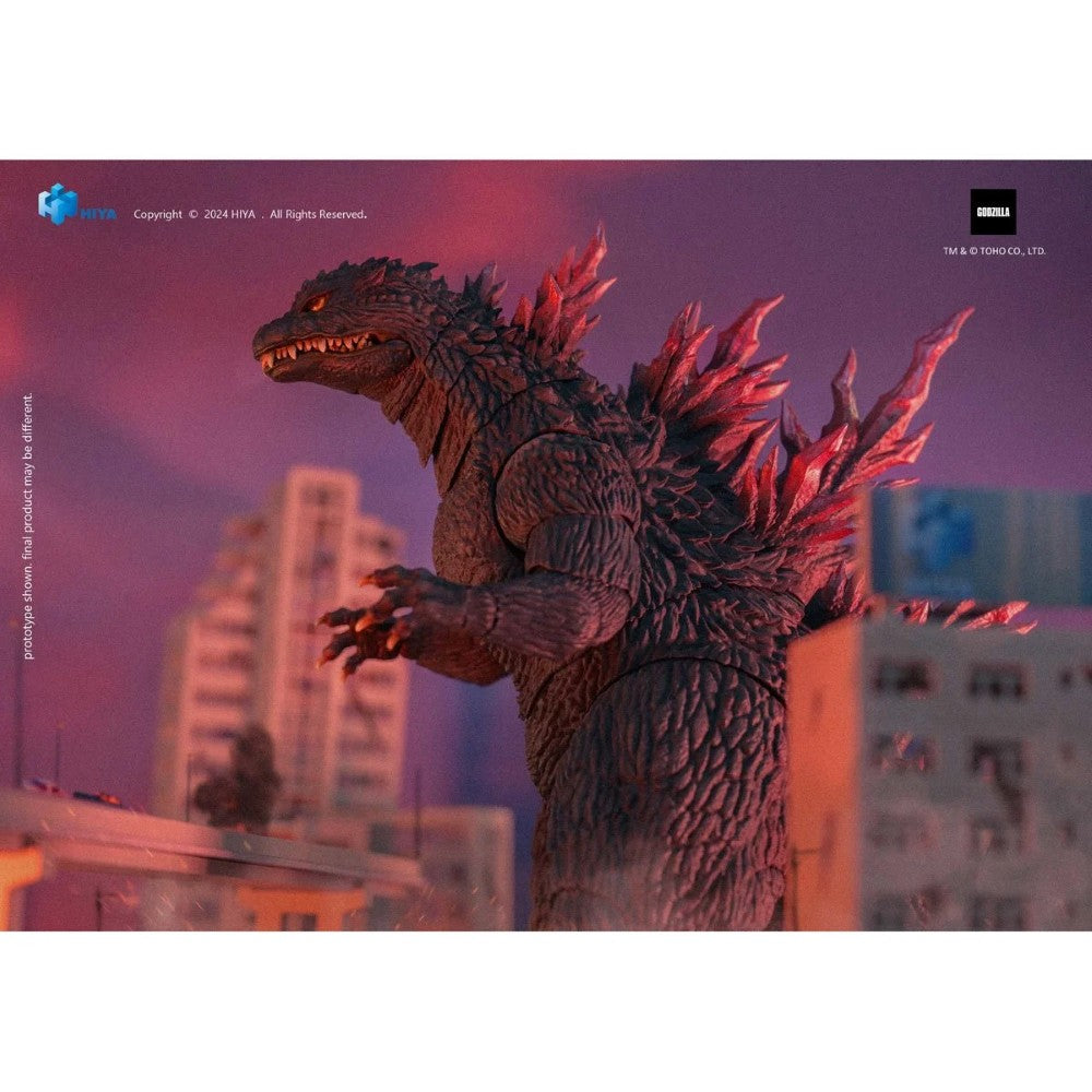 Godzilla 2000/1999 Millennium Hiya Toys Exquisite Basic 7-Inch Action Figure in new box with detailed sculpting and fiery dorsal fins