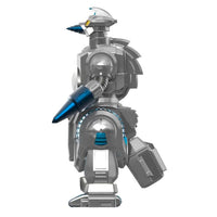 Side view of Super7 Mechagodzilla 1993 action figure with metallic blue and gray details